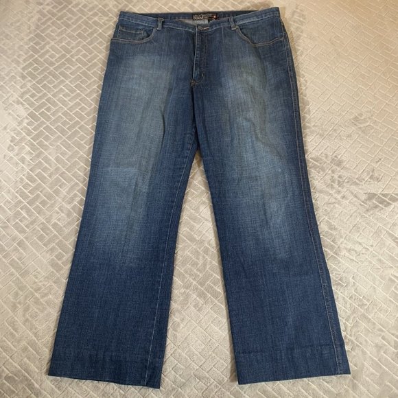 Chico's Denim - Chicos Womens 14 Denim Jeans Blue Dark Wash Boot Cut Stretch High Rise